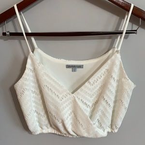 Charlotte Russe white, lace crop top